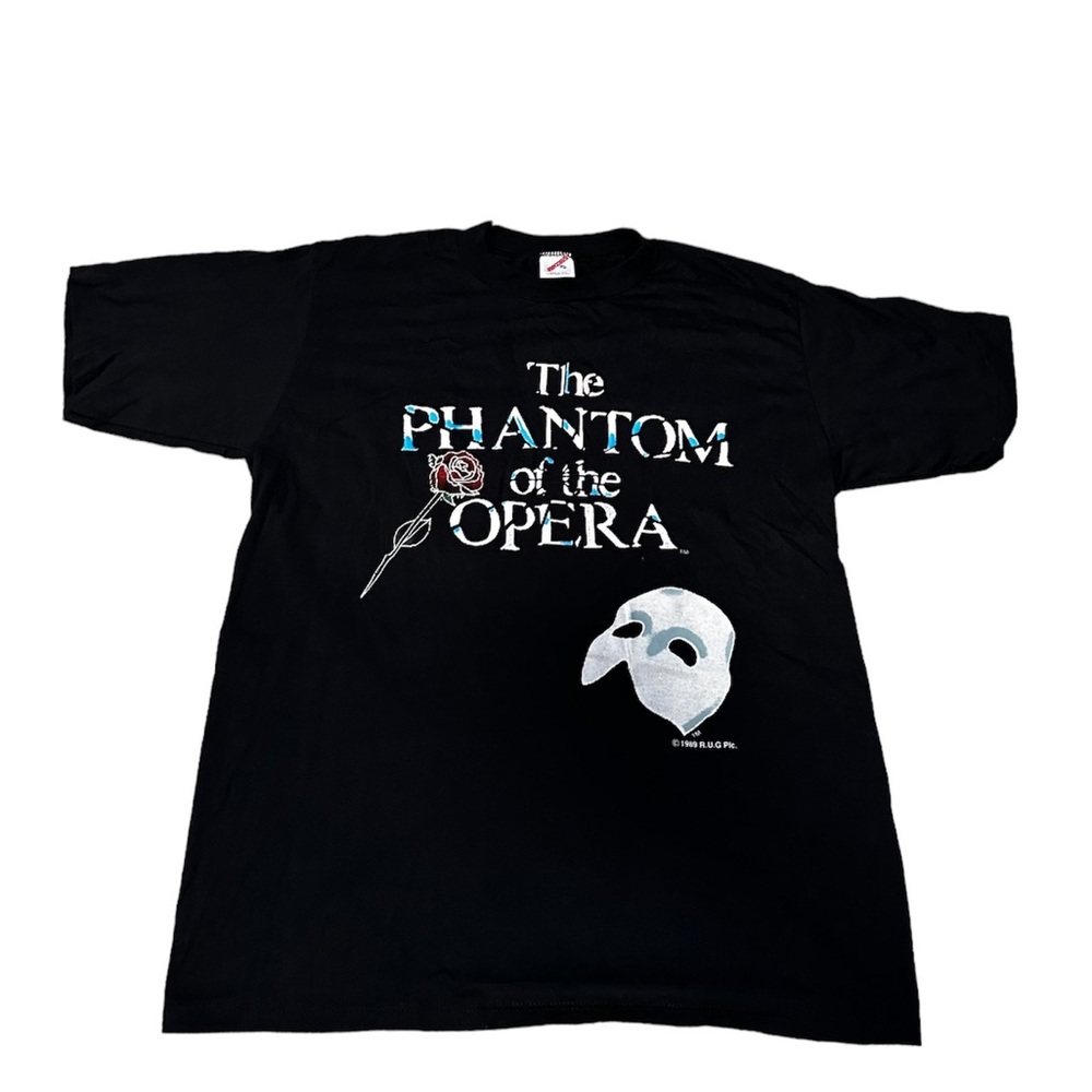 Vintage 1989 R.U.G The Phantom of the Opera XL USA Black Raised lettering Kanye